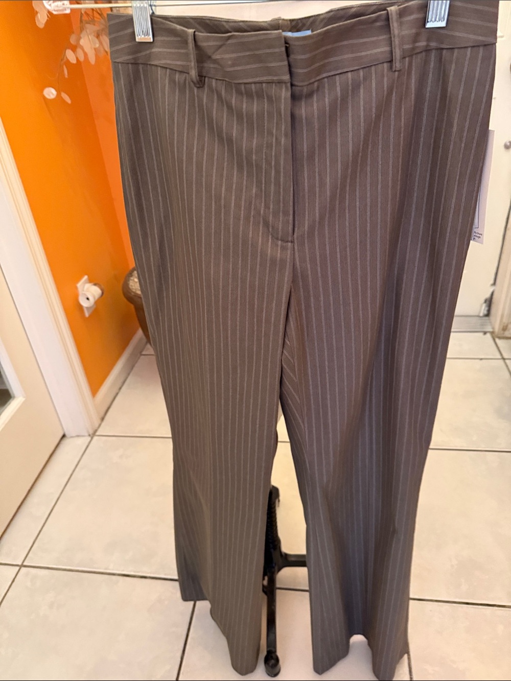 Women’s Grey Pinstripe Dress Pants